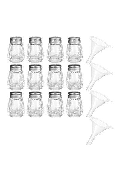 Generic SYOSI Pepper Shakers, Pack of 12 Bulk Salt and Pepper Shakers with Funnel Tool, Clear Glass Mini Sa