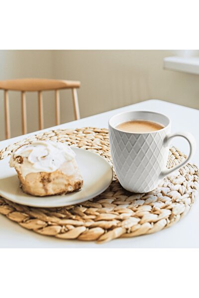 MIAMIO Set of 6 Teacups, Palmanova collection, ceramic, White, 400ml