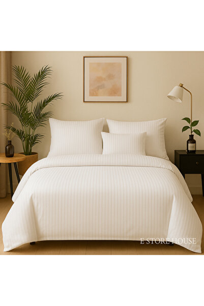 Casa Pucioasa Bed Linen, White Damask Cotton 6 Pieces, Regular Sheet -Casa Pucioasa