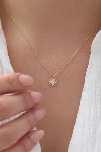 YAVUZ KUYUMCULUK 14 Ayar Altın Güneş Kolye