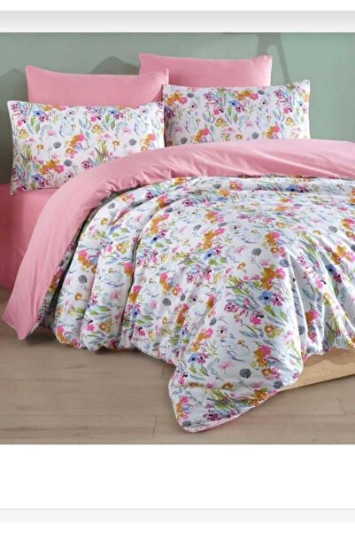 karanihome طقم غطاء لحاف كبير الحجم بنمط الزهور مع ملاءة مرنة مقاس 180×200 سم