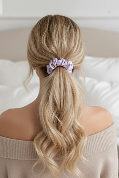 Salvia Dione Women's Satin Hair Scrunchie - Luxurious Silk-Look Tie Scrunchie for Bun and Nighttime Use, No Hair Breakage