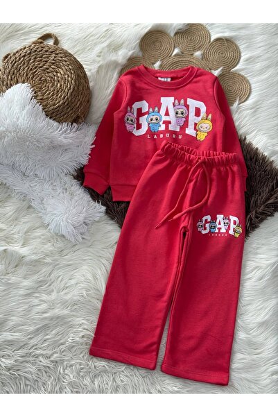 Karan Kids Girl's Flared Pink Suit with Print Detail