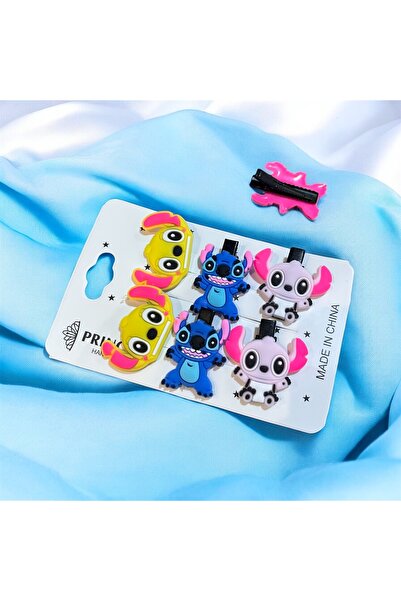 Store 6 pieces of mini hair clips with stitch figures