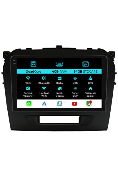 NavStore Navigatie Dedicata Suzuki Vitara (2014-2019),QuadCore, 9Inch, 4Gb Ram, 64Gb Stocare, Carplay