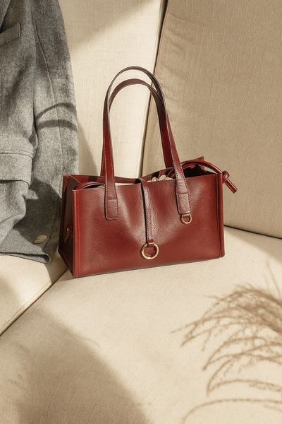 Mopia Torba cepli shopper çanta - Bordo