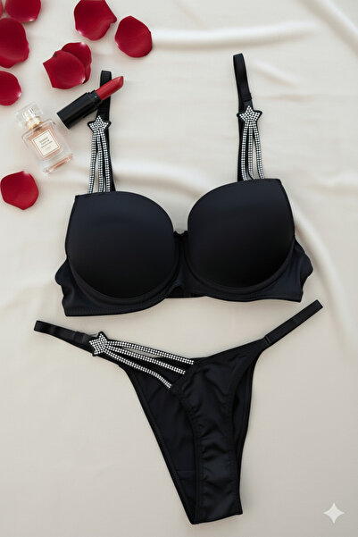 Hade Set de lenjerie intimă pentru femei, cu sutien cu burete și susținere, c...