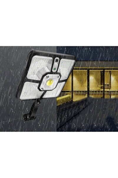 varioshop LED Solar Lamp, 220 SMD + 15 COB, Motion Sensor & Remote, 4 Modes, IP65, Black