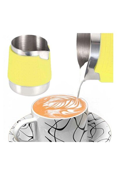 Generic KASTWAVE Espresso Milk Frothing Pitcher, Stainless Steel Milk Frothing Pitcher 12OZ/350ML Coffee Mi