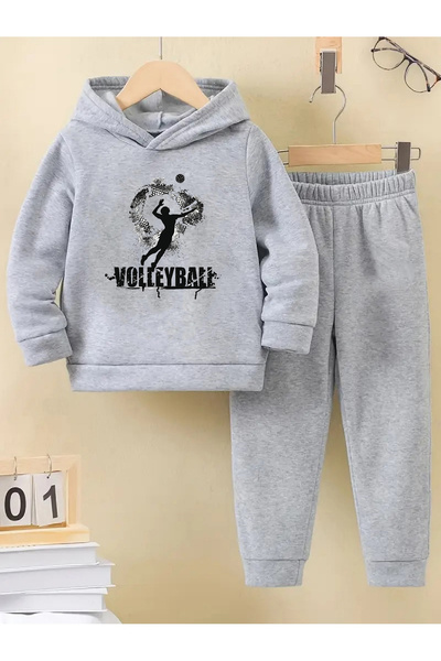makiteks Winter Girls Boys Children's Tracksuit Set Volleyball 5 6 7 8 9 10 11 12 Years Old Volleyball
