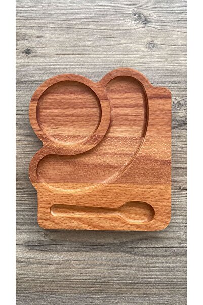 HEZARAN 4 adet Kahve sunum tepsisi, ahşap dekoratif sunumluk, Kahve Sunum Tepsisi 20x20 cm