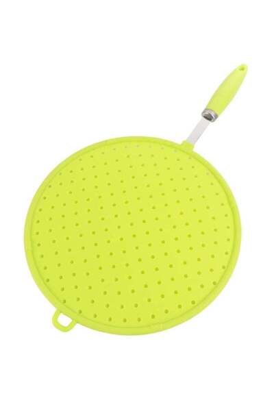 Generic Nonstick Cooking Splatter Screen Silicone Pot Lid Grease Guard for Frying Pan Green