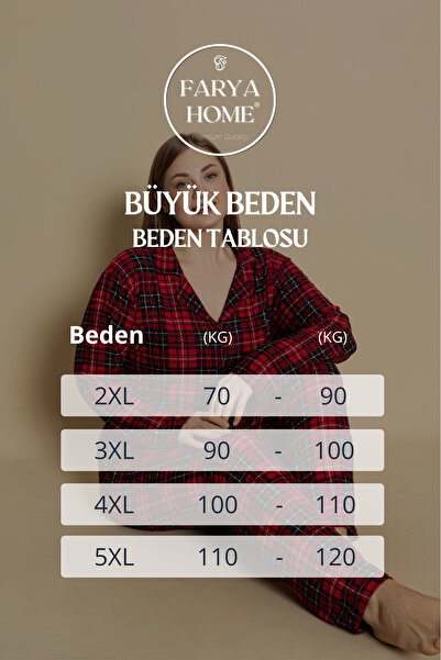 Farya Home Plus Size Cotton Plaid Checkered Long Sleeve Button down Shirt Pajama Set