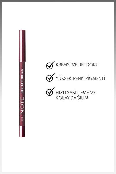 NOTE Silk Tattoo Liner Suya Dayanıklı İpeksi Jel Göz Kalemi - 04 Deep Wine - Bordo (Mat)