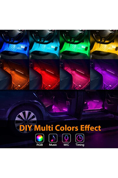 XL Car Ambient Lights Set, dedicated iOS and Android app, 4 LED strips