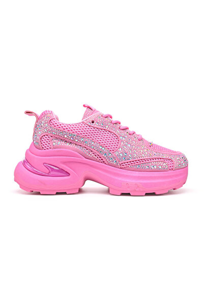 Tmall Women's Sports Shoes, With Mesh Inserts and Rhinestones, TM1D1414, Pink