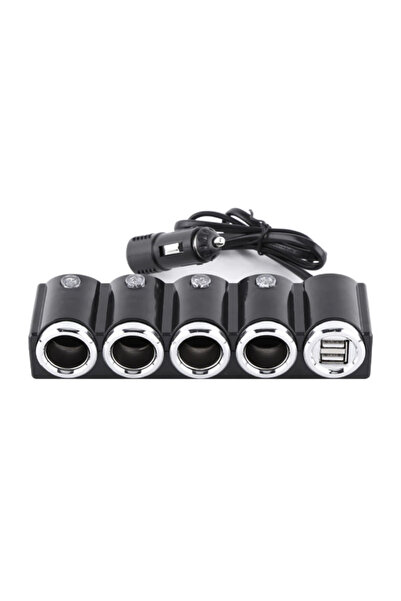 PRİZE Car socket 1504 with 6 inputs 12V In-Car black MULTIPLICATOR