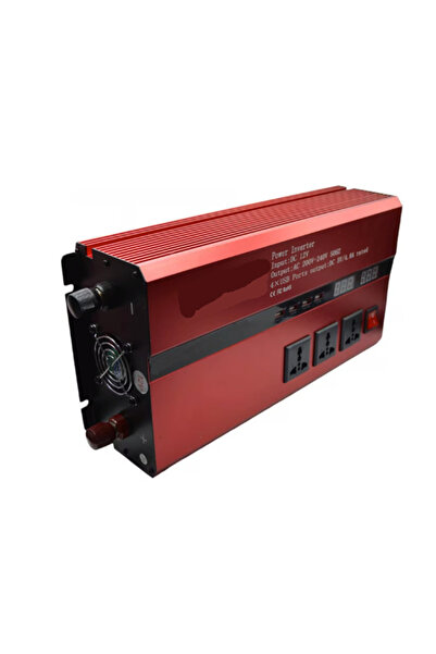 XL Inverter with Double Display 5000W 12-220V USB Ports RED Socket