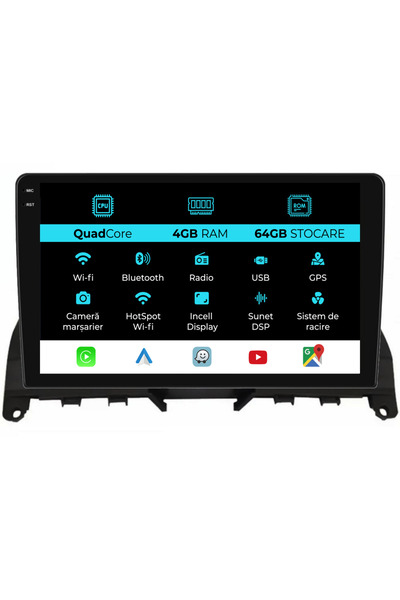 NavStore Navigație dedicată Mercedes W204 (2006-2013), QuadCore, 9 inci, 4 GB...
