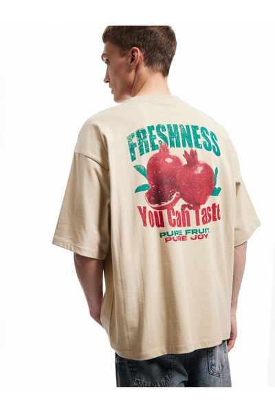 Koton Short Sleeve Cotton Crew Neck Tok Fabric Back Printed T-Shirt