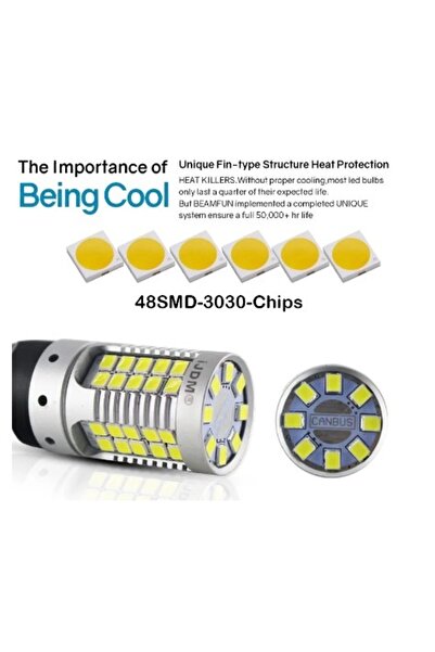 Ruan Set of 2 Canbus Reverse Light Bulbs 1156 White 2000 Lm 21W/bulb T15