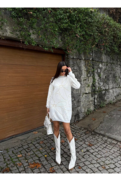 MODA Çiçek Desenli Yumuşak Dokulu Mini Elbise