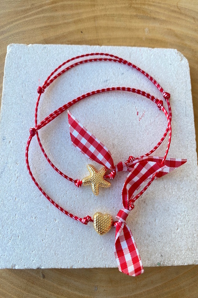 Shepidi 2-Piece Gold Heart Star Marteniçka Lucky Bracelet