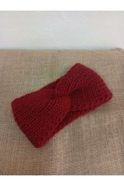 MARİANO VENANZİO Knitted Headband, Hand Knitted Twisted Bandana, Winter Half Beanie, Knitted Earmuff