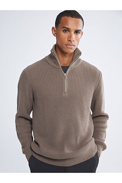 LC Waikiki Pulover tricot pentru bărbați LCW Vision guler ridicat cu fermoar