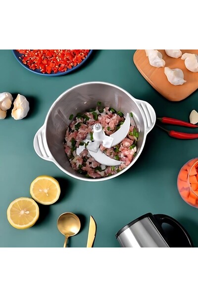 GARDEON Tocător electric 500W, bol din oțel inoxidabil de 3L, 4 lame din oțel inoxidabil, fără BPA