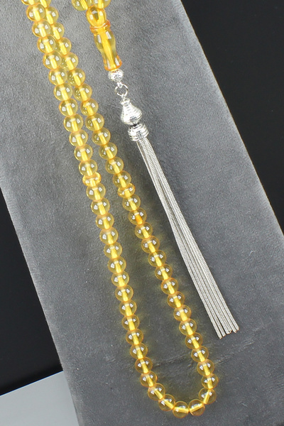 isfahantakı İsimli kutulu ara duraklı necef 8x7 mm ipek püsküllü özel 99 luk tesbih