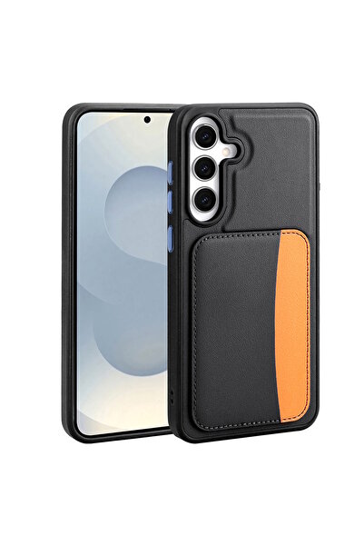 m.tk moveteck Samsung Galaxy S25 Fe Case Camera Protection Card Holder Wallet Colorful Keys Leather Design Silicone