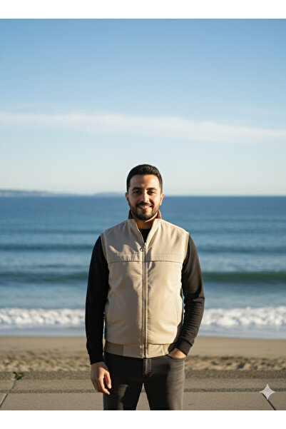 HeviStor Men's Ribana Vest with Chest Pockets, Inner Pocket with Zipper