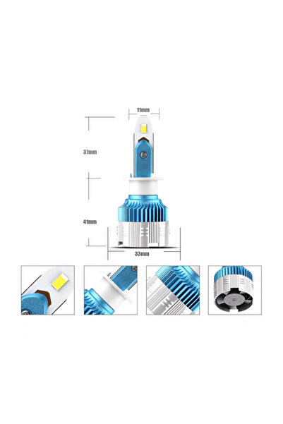 Ruan Set of 2 LED AUTO Lamps Mi2 H1 6500k 3000 lumens 50W