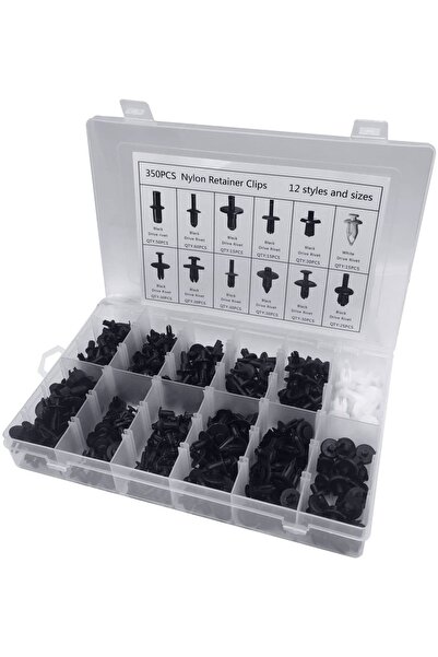 OEM Box of 350 Clips BMW / Mercedes Benz / VW / Volvo / Toyota / Mazda / Ford Car Clips 12 Sizes