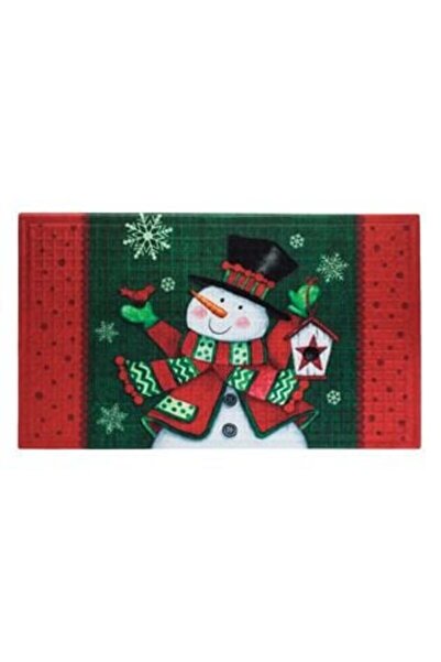 Silver Star Christmas Door Mat Snowman with Embossed Surface 75 x 45 cm
