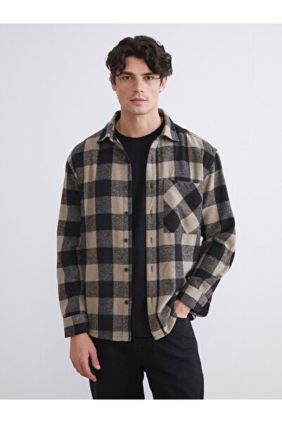 LC Waikiki Xside Casual Fit Long Sleeve Plaid Mens Lumberjack Shirt Jacket