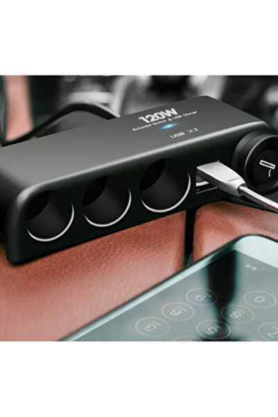 PRİZE Car socket 1525 Olesson 12V/24V with 6 inputs 120W black