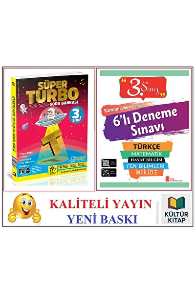 Mavi Tebeşir Yayınları 3 Süper Turbo Yeni Nesil Soru Bankası & 6'lı Poşet Den...