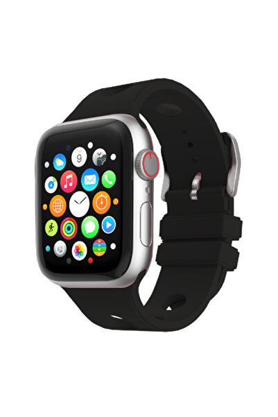 zore Apple Watch Ultra 1-2-3 49mm Hollowed-Out Design Krd-147 Silicone Band Alpine Style Black Red Blue Na