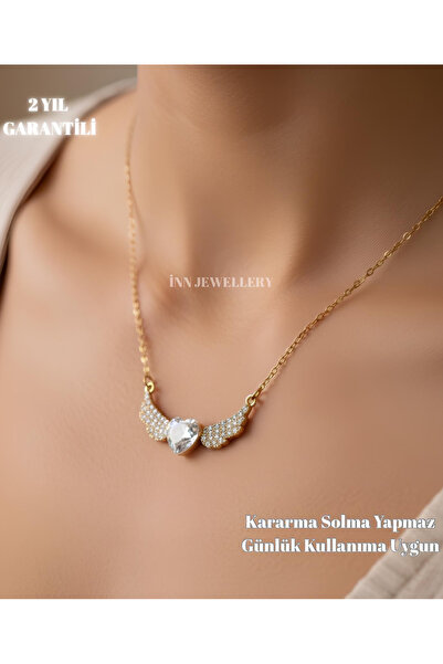 İNN JEWELLERY قلادة من الفولاذ 316L مقاومة للصدأ ومضادة للحساسية مع شكل قلب (...
