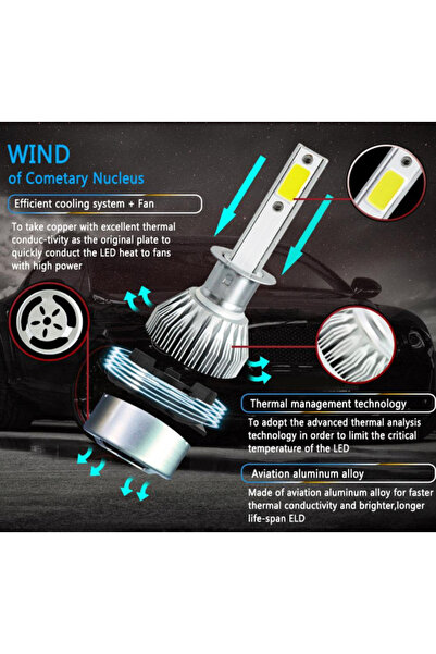 XL Set of 2 LED bulbs C6 H1 power 36W temperature 6500K 3800 LM