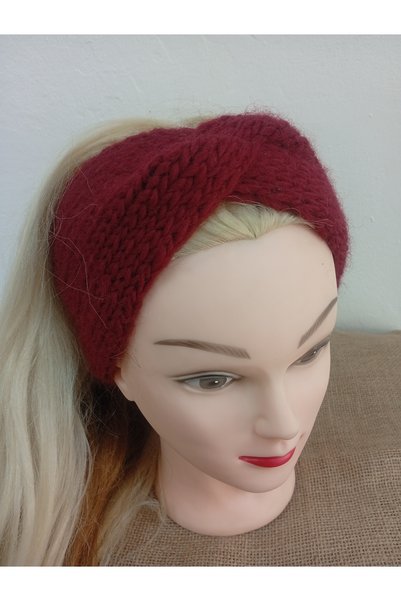 MARİANO VENANZİO Knitted Headband, Hand Knitted Twisted Bandana, Winter Half Beanie, Knitted Earmuff
