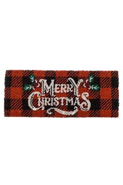 OEM Door Step Mat (Black & Red Checkered) "Merry Christmas" 60 x 25 cm