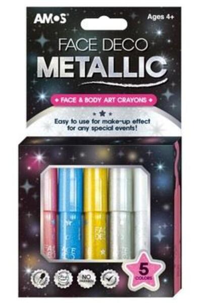 Amos Yüz Boyası Metalik 5'lı Blister