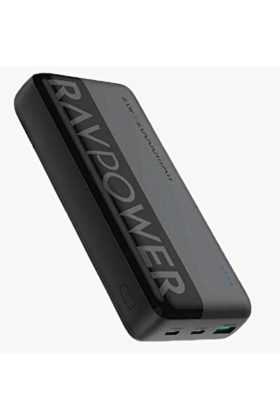 RavPower Power Bank 20W, 20000mAh, 2 Type-C + USB-A, LED Display – Black