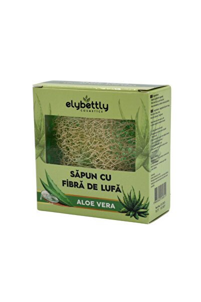 Elybettly Soap with Loofah Fibers and Exfoliating, Soothing and Moisturizing Aloe Vera, 100 g