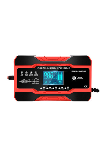 Mihai Q DP1210 Intelligent Digital Car Battery Charger Smart Red