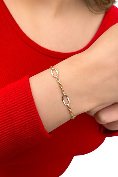 Altınaşkı Taşsız Ataş Halka Altın Bileklik