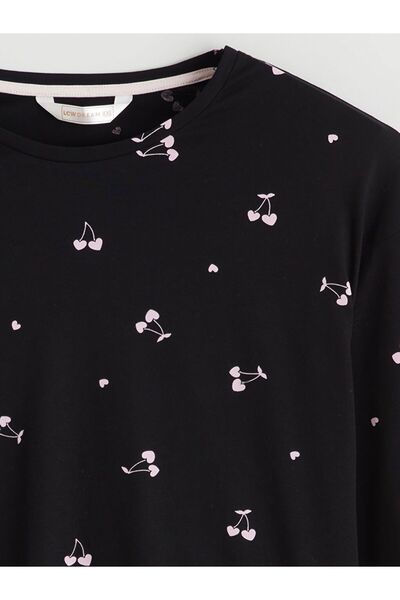 LC Waikiki Crew Neck Cherry Printed Women's Pajama Set